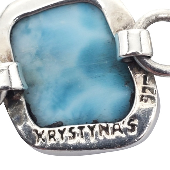 Krystyna's Sterling Silver Larimar Chain Toggle Bracelet # 20247 - Picture 6 of 10